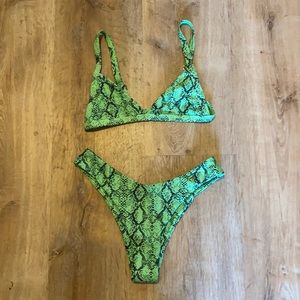 Neon Green snake skin bikini